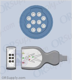 3-Lead ECG Cable with 10-Pin Female Monitor Connector and Tru-Link IEC Patient Connectors