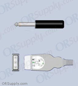 3-Lead ECG Cable with 32mm Male Monitor Connector and Safety DIN Inverse AHA Patient Connectors