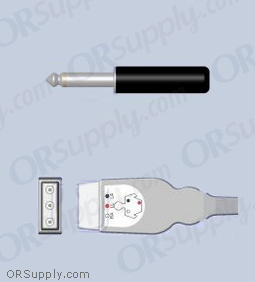3-Lead ECG Cable with 33mm Male Monitor Connector and Safety DIN AHA Patient Connectors