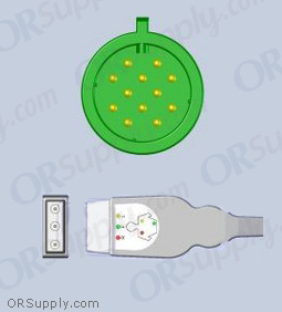 3-Lead ECG Cable with Medtronic Physio-Control Connector and Safety DIN IEC Patient Connectors