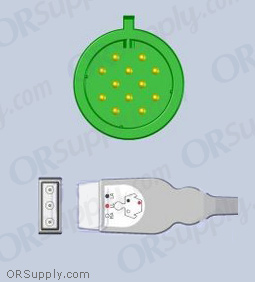 3-Lead ECG Cable with Medtronic Physio-Control Connector and Safety DIN AHA Patient Connectors