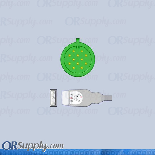 3-Lead ECG Cable with Medtronic Physio-Control Connector and Safety DIN AHA Patient Connectors