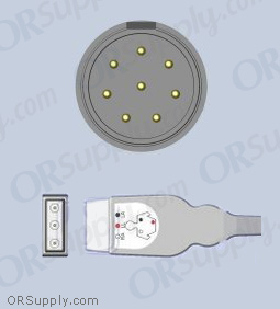 3-Lead ECG Cable with Nihon Kohden Connector and Safety DIN AHA Patient Connectors