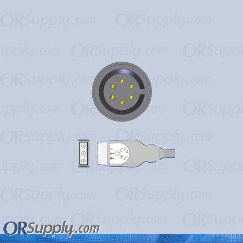 3-Lead ECG Cable with Datascope Connector and Safety DIN IEC Patient Connectors