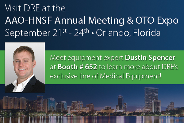 Visit Dustin in booth #652 and learn about the wide selection of DRE Equipment specifically designed for use in the ENT specialty.